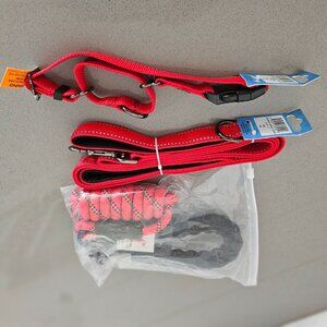 NWT Max & Neo & Doggy Tales: Red Leash, Collar, & Rope Leash Set
